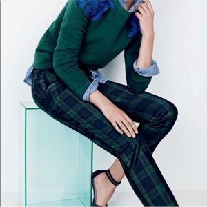 JCREW MARTIE BLACKWATCH GREEN PLAID PANTS 4